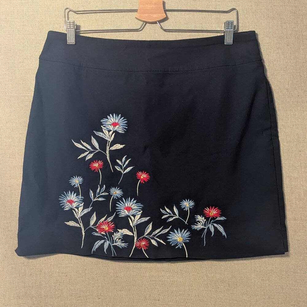 Charter Club Navy Embroidered Skort, Size 14
